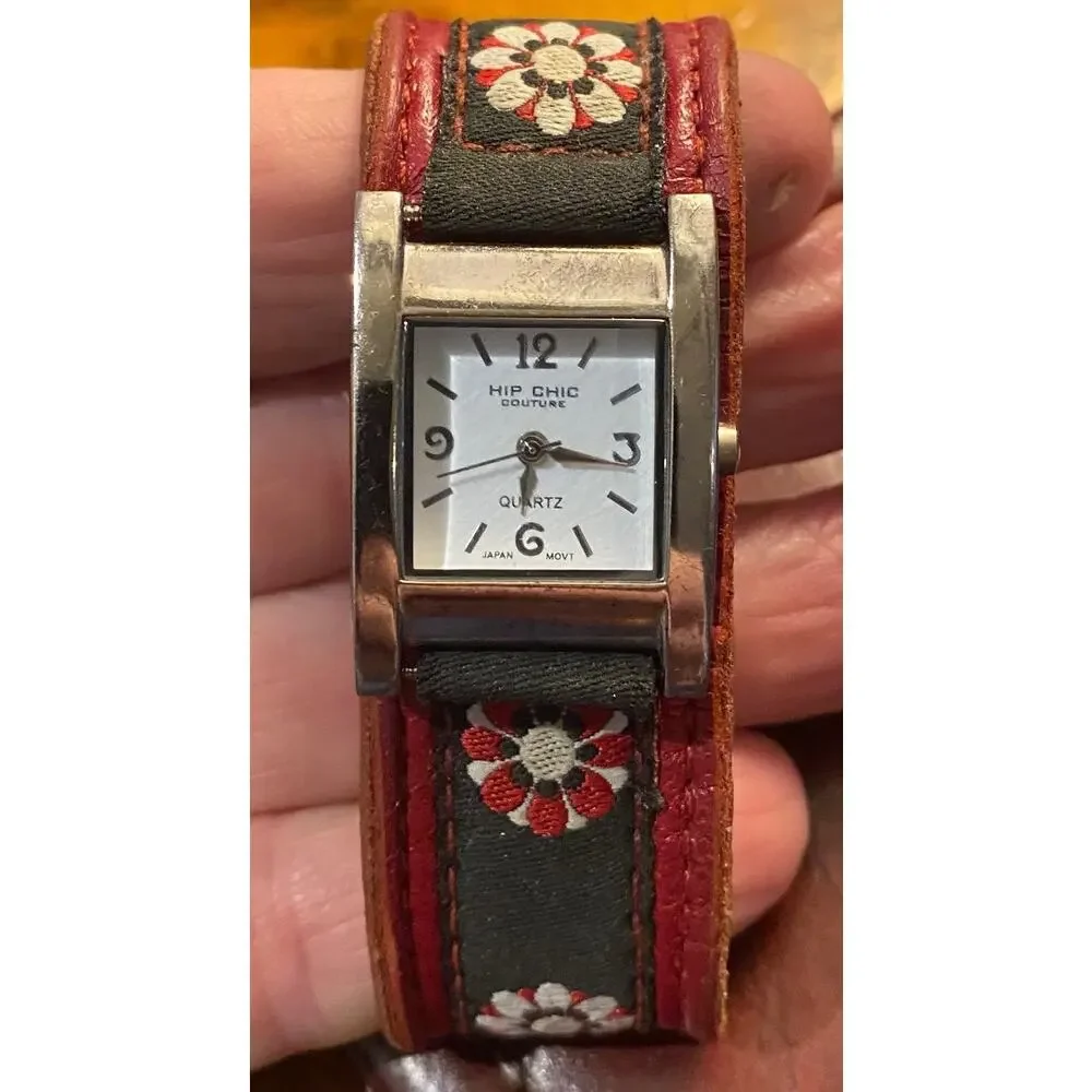 Women's 23mm Silver Tone Hip Chic Watch, Canvas Strap